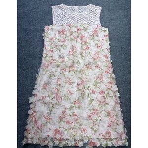 Karl Lagerfeld Paris Pink Floral 3D Applique Lace Shift Dress Womens 6